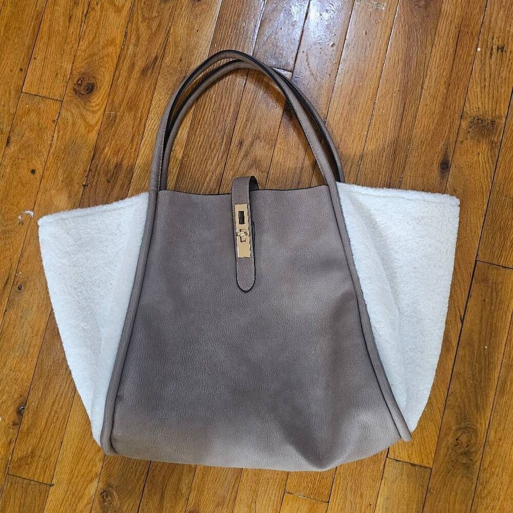 Un Billion Lacy Sheep Faux Suede Tote Bag